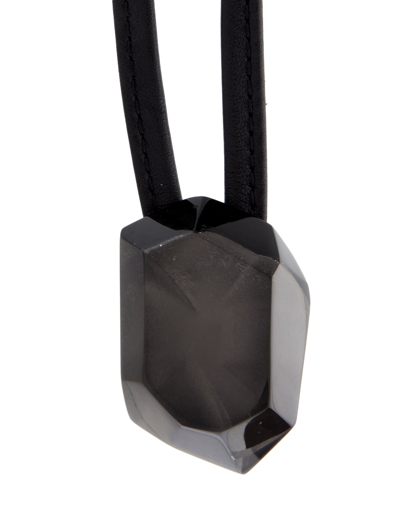 Monies Crystal & Leather Pendant Necklace