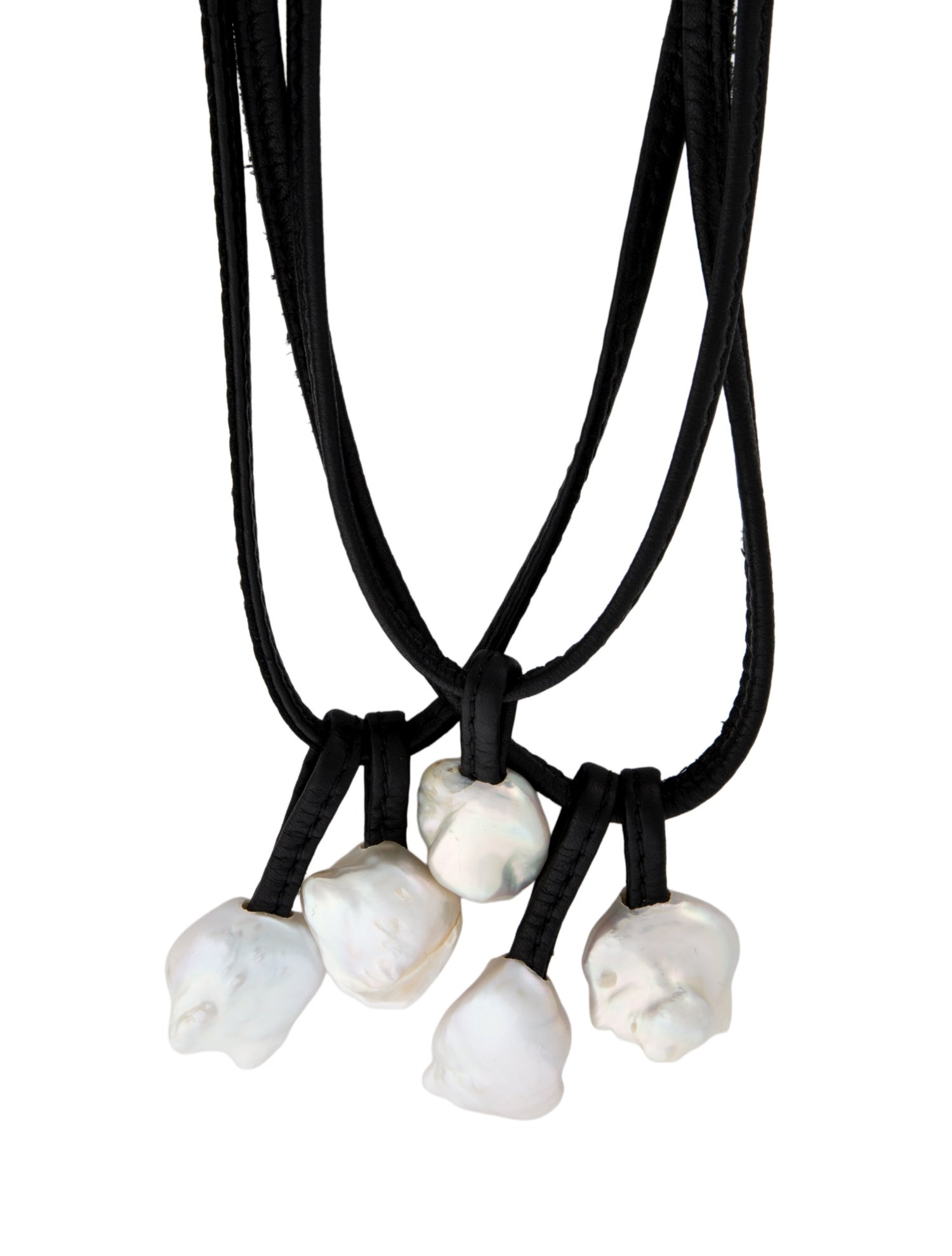 Monies Pearl & Leather Multistrand Necklace