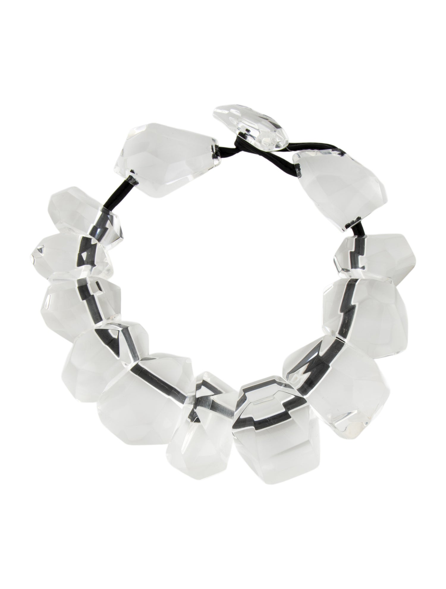 Monies Acrylic & Leather Collar Necklace