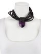 Monies Leather & Amethyst Choker