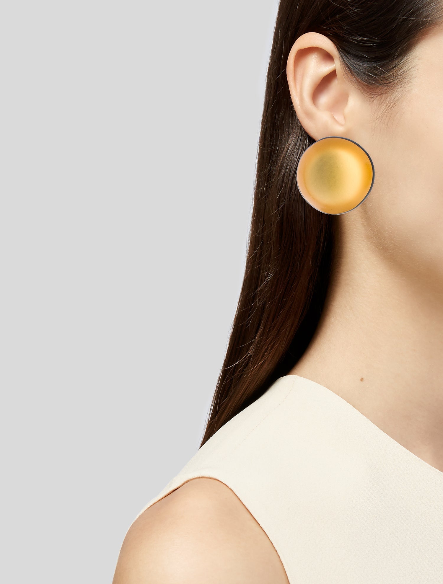 Monies Lucite & Wood Clip-On Drop Earrings