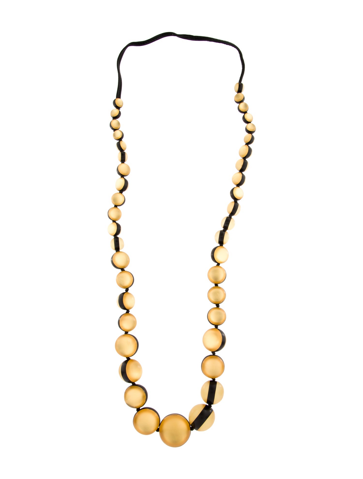 Monies Leather & Acrylic Graduated Beaded Necklace