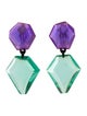 Monies Lucite & Leather Riley Clip-On Drop Earrings