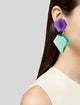 Monies Lucite & Leather Riley Clip-On Drop Earrings