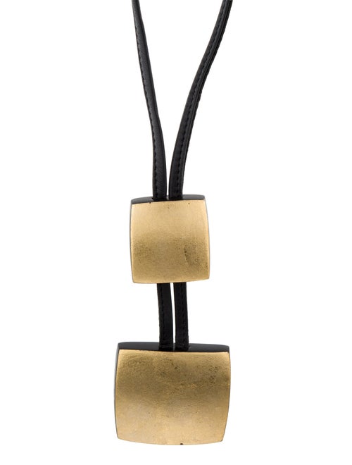 Monies Leather & Wood Adjustable Necklace