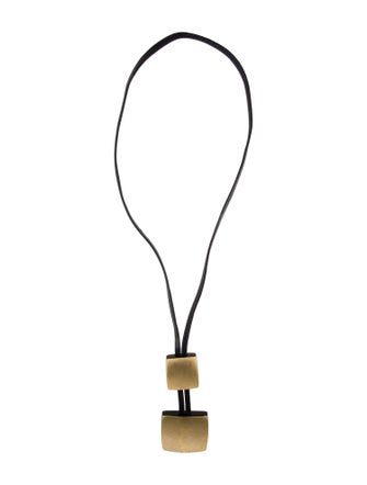 Monies Leather & Wood Adjustable Necklace