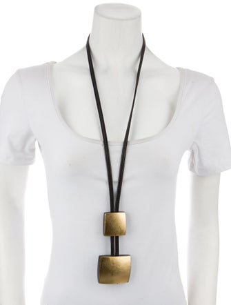Monies Leather & Wood Adjustable Necklace