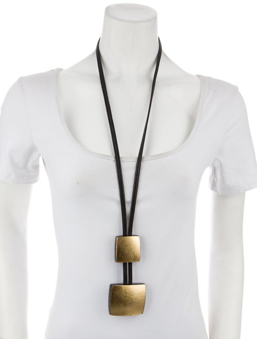 Monies Leather & Wood Adjustable Necklace