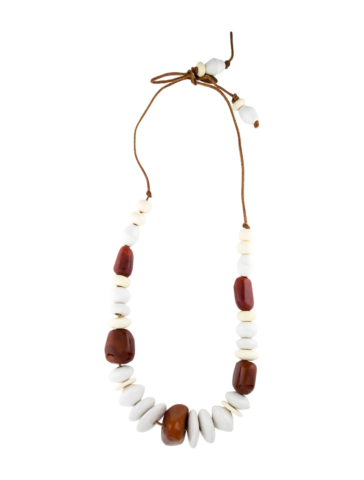 Monies Resin & Ceramic Bead Leather Necklace