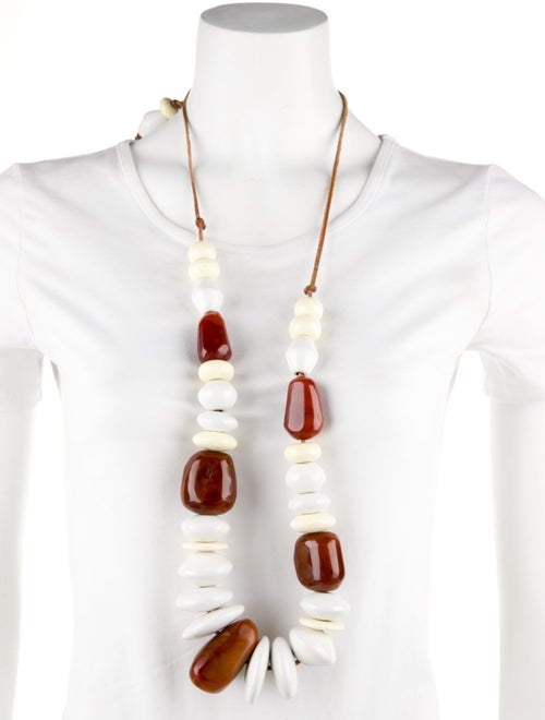 Monies Resin & Ceramic Bead Leather Necklace