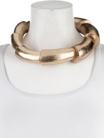 Monies Wood Foil Collar Necklace