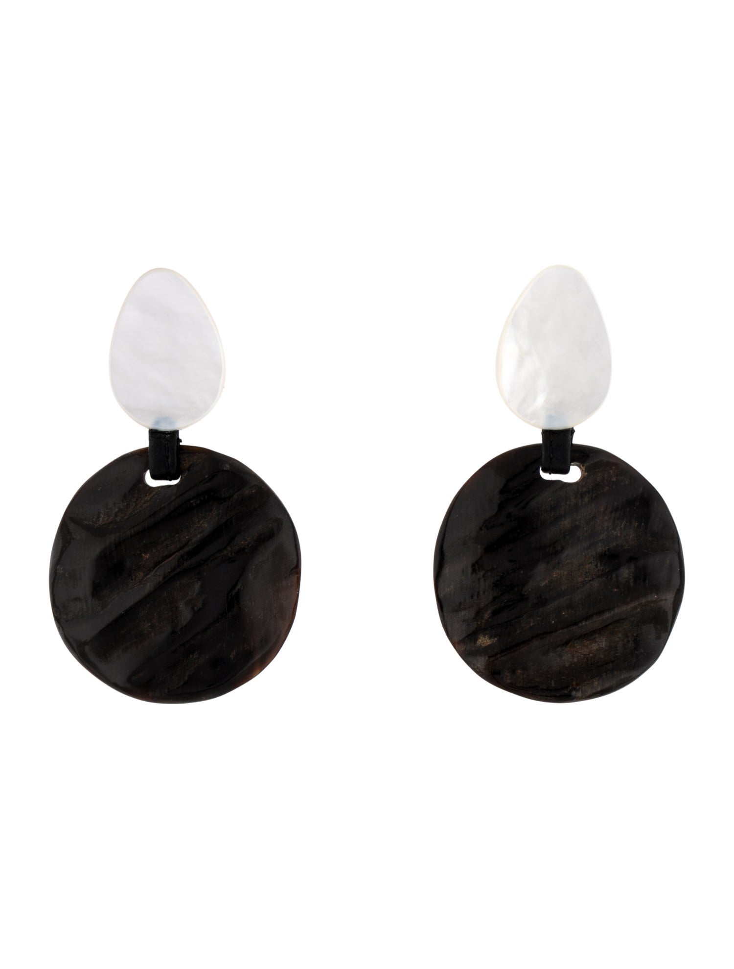 Monies Mother Of Pearl & Horn Drop Clip-On Earrings