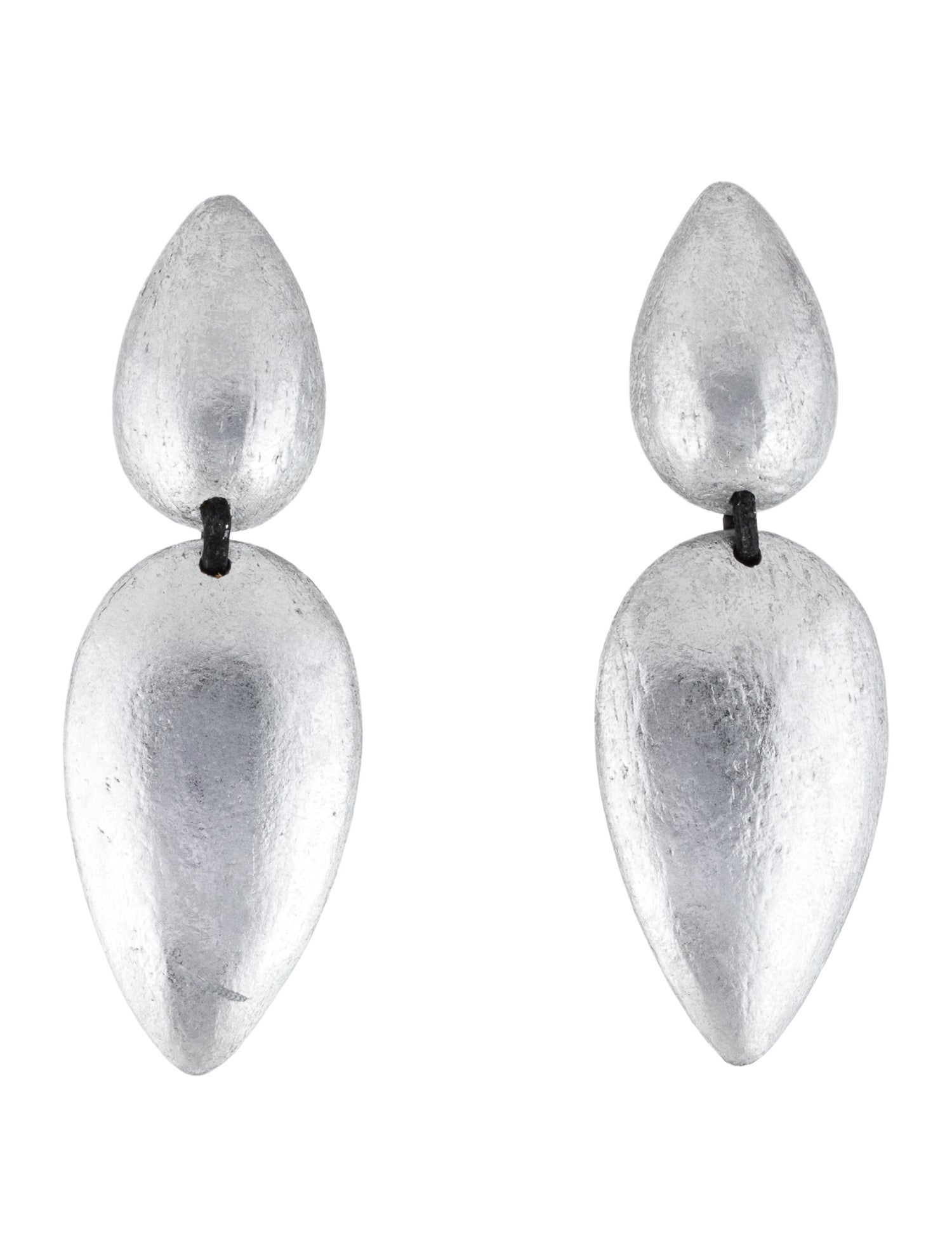 Monies Wood & Foil Clip-On Drop Earrings