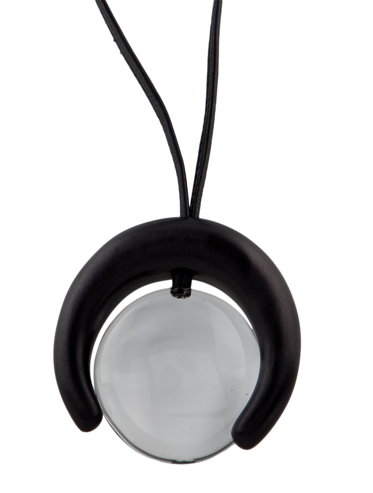 Monies Wood, Acrylic & Leather Necklace