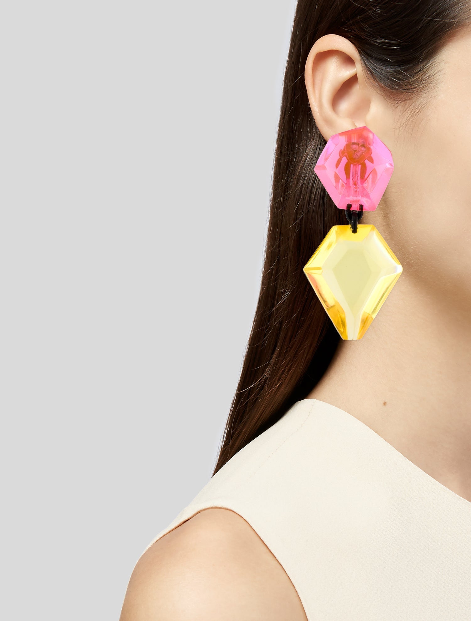 Monies Lucite Riley Drop Clip On Earrings