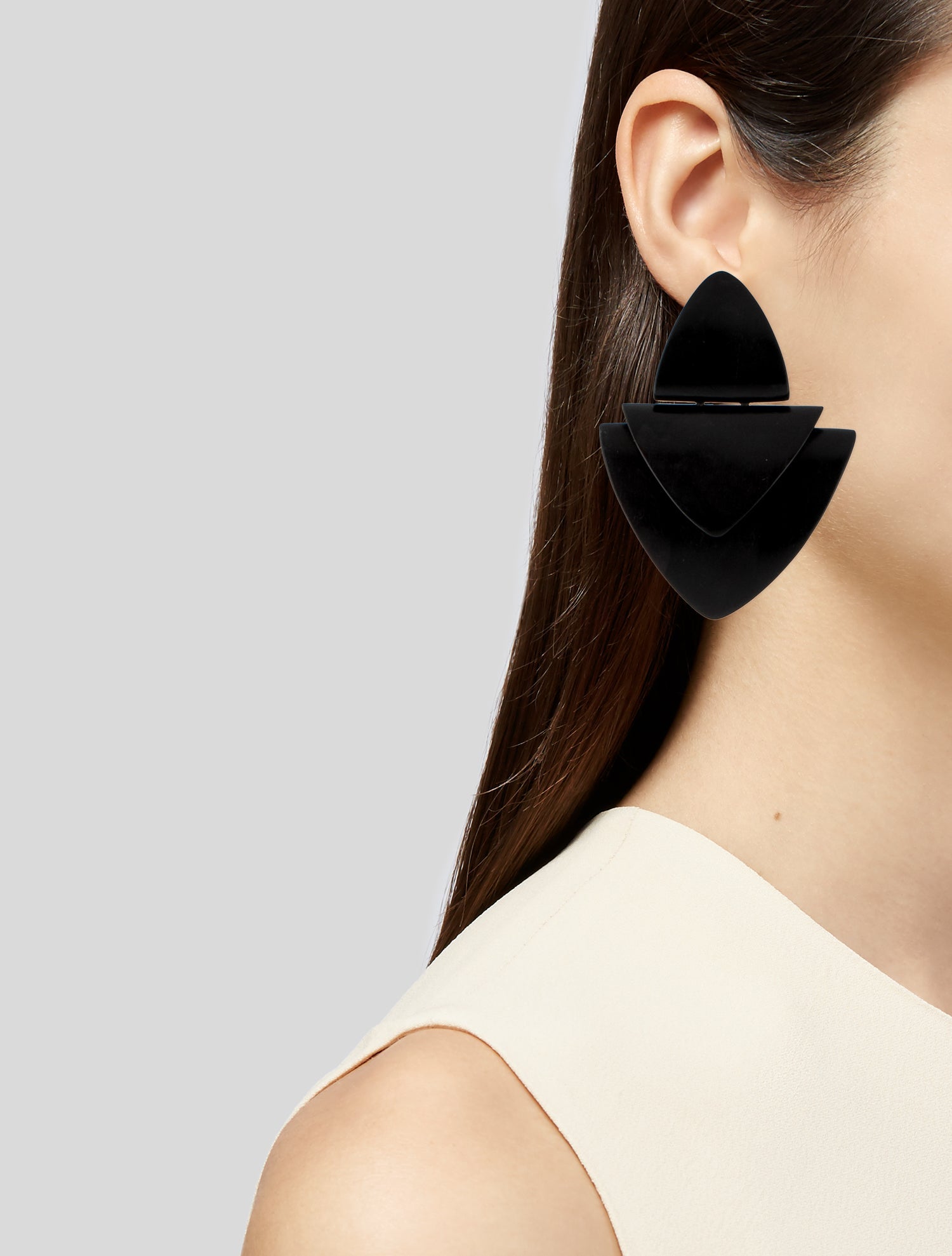 Monies Wood Statement Clip On Drop Earrings