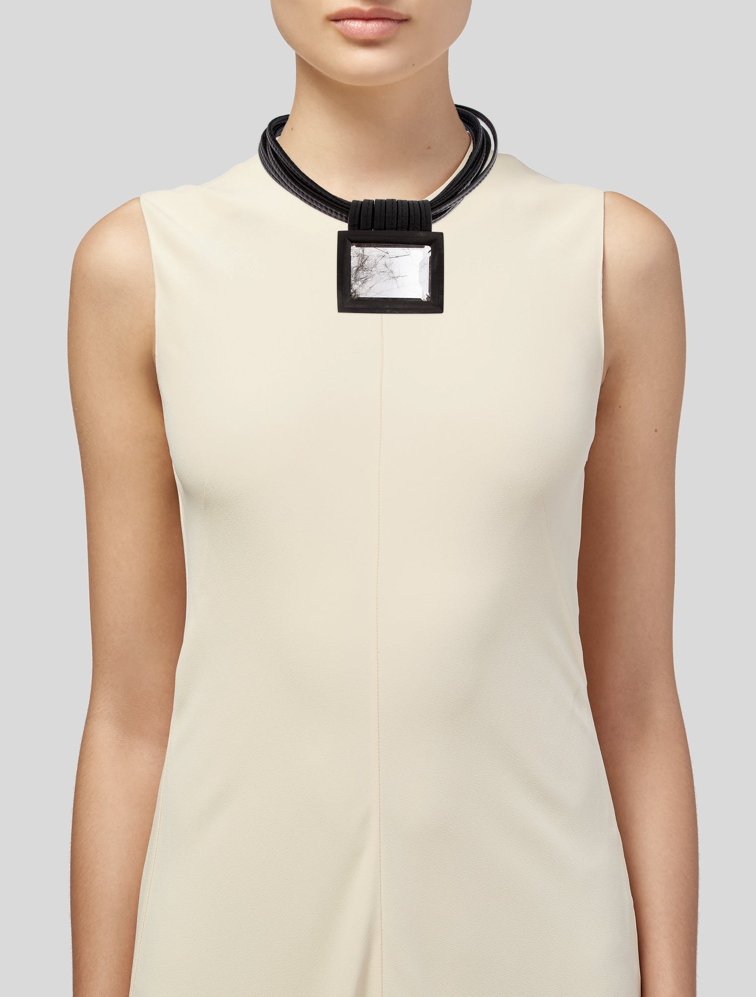 Monies Tourmalinated Quartz Multistrand Pendant Collar Necklace