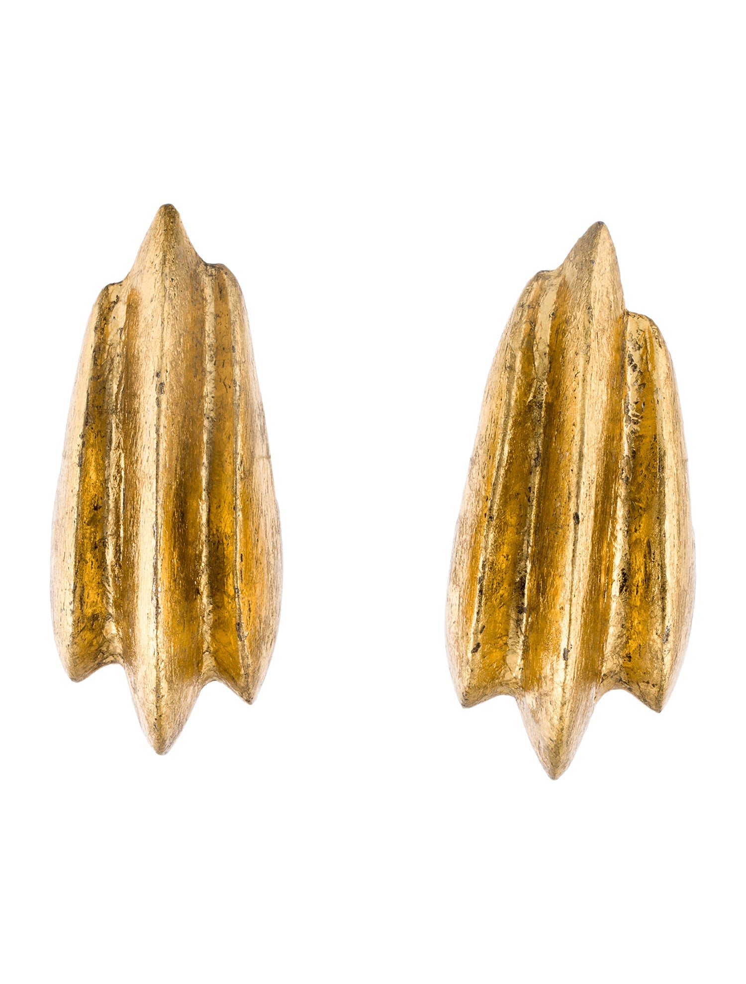 Monies Wood & Foil Clip On Earrings