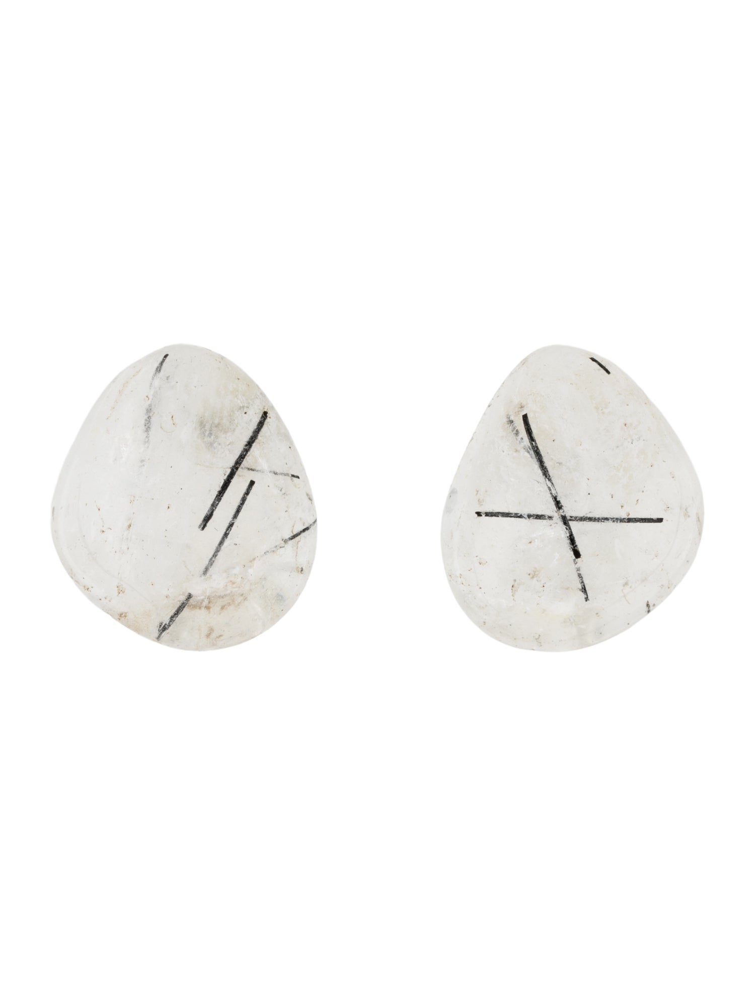 Monies White Stone Clip On Earrings