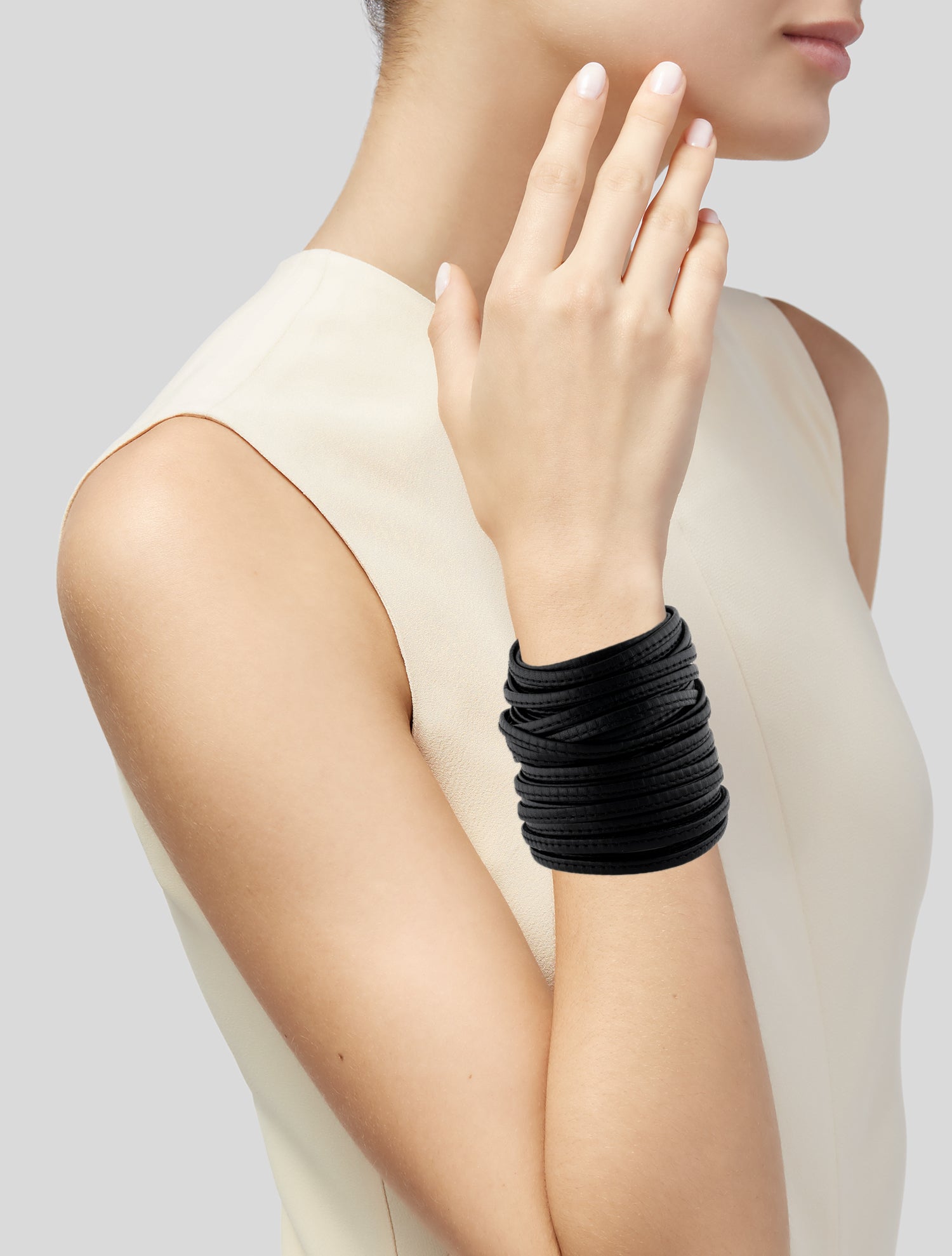 Monies Leather Multistrand Wrap Bracelet