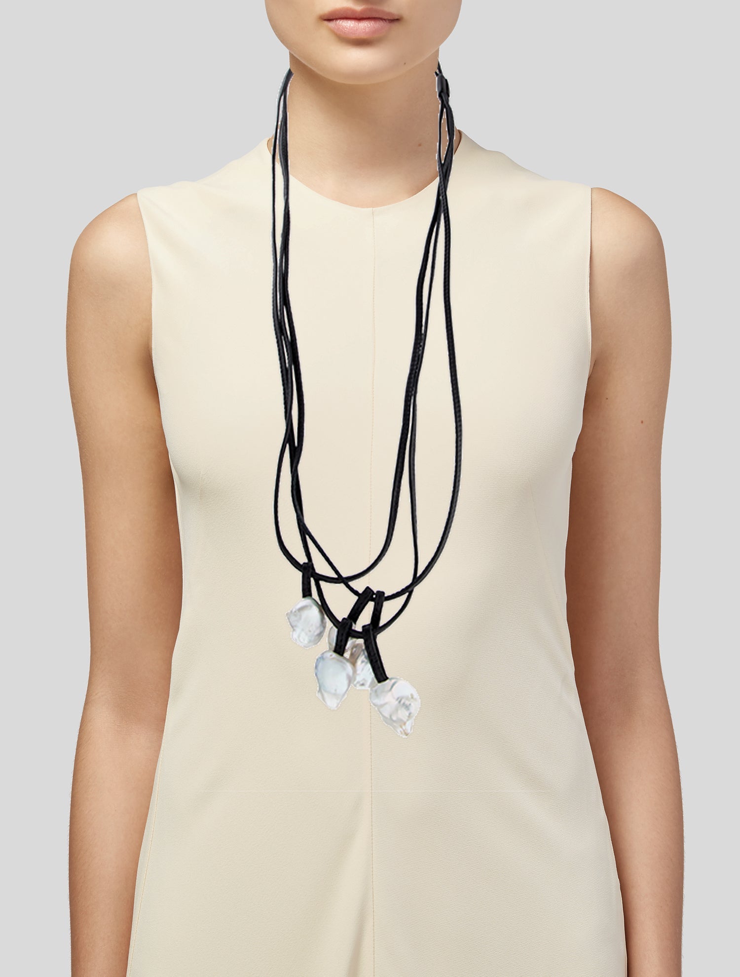 Monies Pearl & Leather Multistrand Necklace