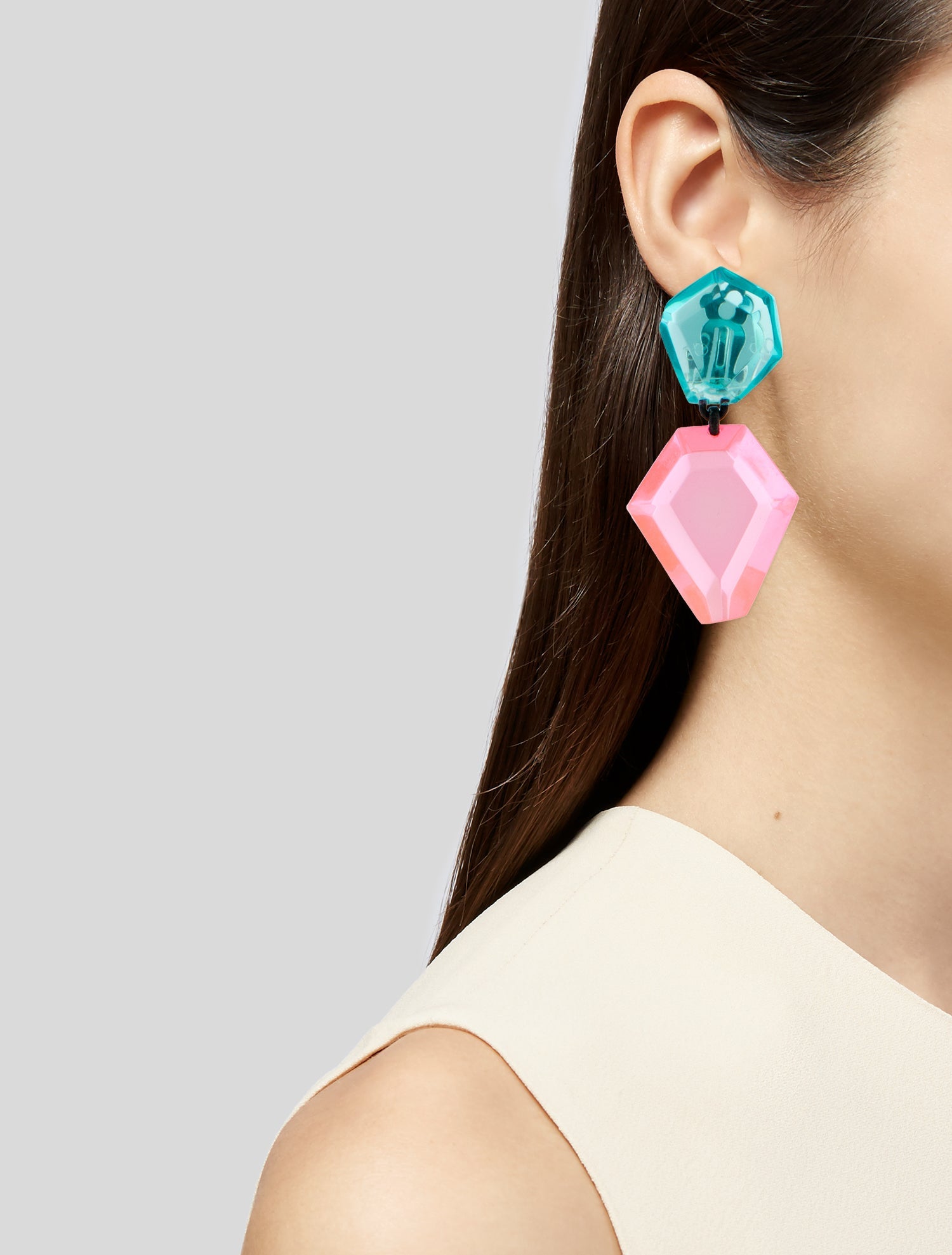 Monies Acrylic Riley Clip-On Drop Earrings