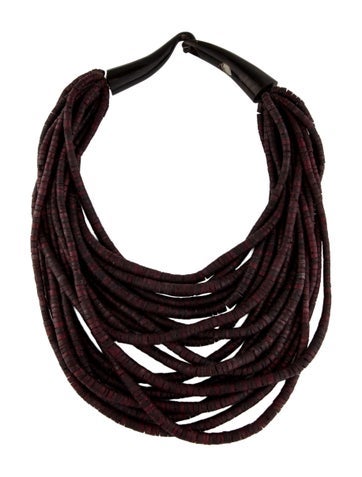 Pre-owned Monies Vintage Horn & Coconut Shell Multi-strand Necklace, 19"