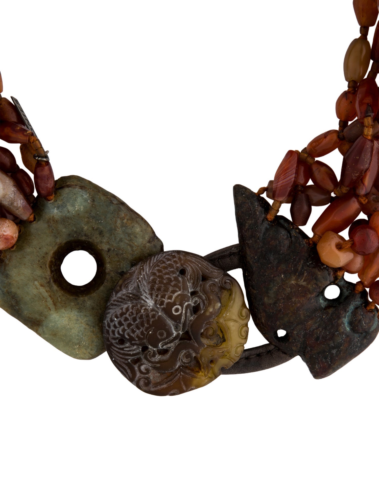 Monies Leather & Multi-Stone Multi-Strand Necklace