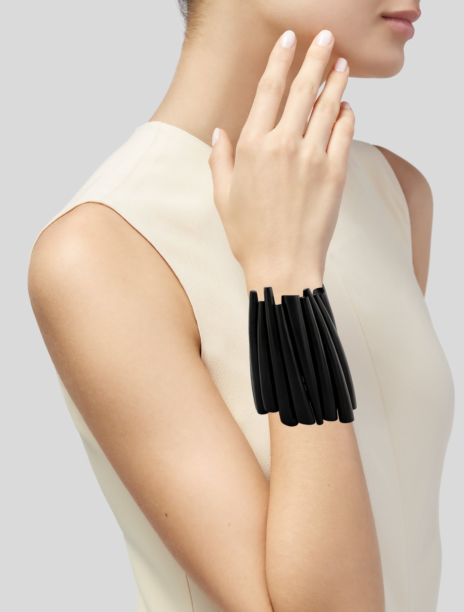 Monies Wood & Cord Stretch Bangle Bracelet
