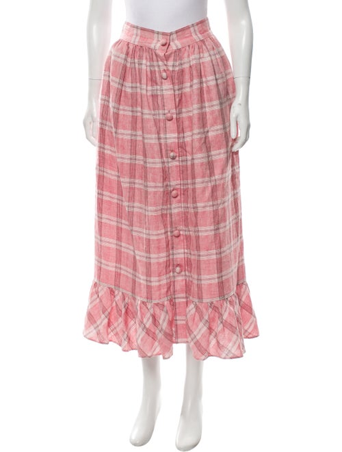 Markarian 2019 Gingham Pattern Skirt Pink