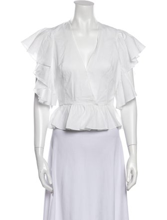 Markarian V-Neck Short Sleeve Crop Top