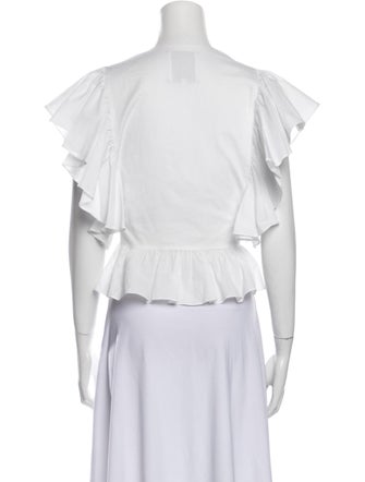 Markarian V-Neck Short Sleeve Crop Top
