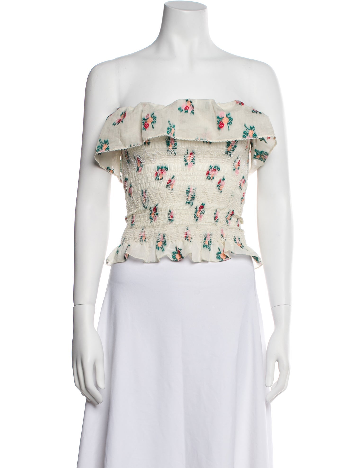 Markarian Floral Print Strapless Crop Top w/ Tags