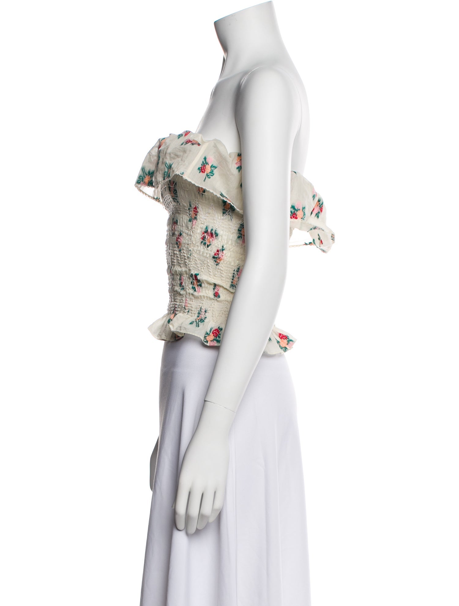 Markarian Floral Print Strapless Crop Top w/ Tags