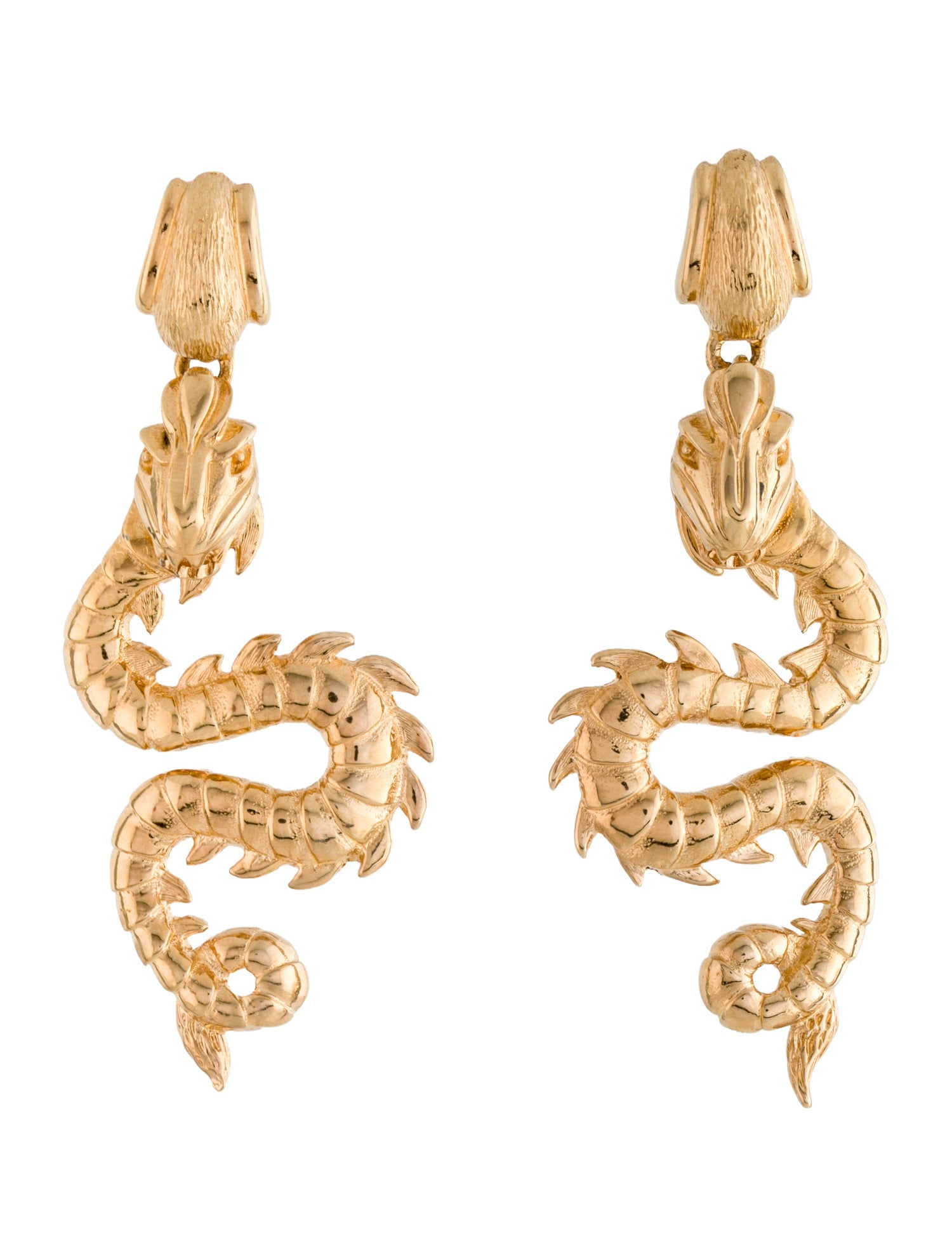 Markarian Draco Dragon Clip On Drop Earrings