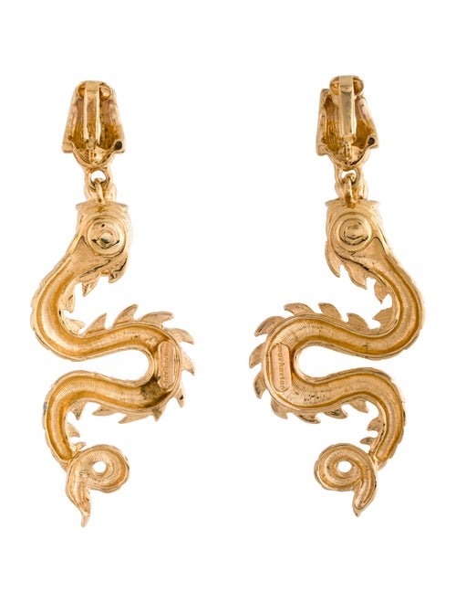 Markarian Draco Dragon Clip On Drop Earrings