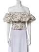 Markarian Floral Print Off-The-Shoulder Crop Top