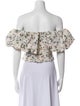 Markarian Floral Print Off-The-Shoulder Crop Top