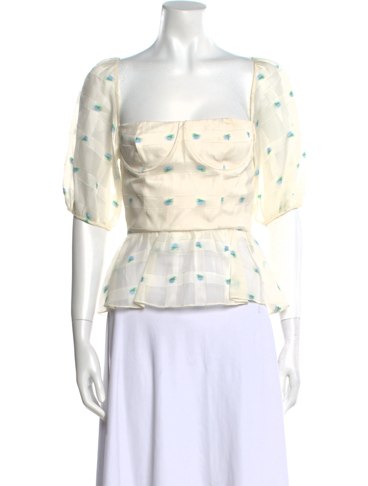 Markarian Printed Square Neckline Crop Top