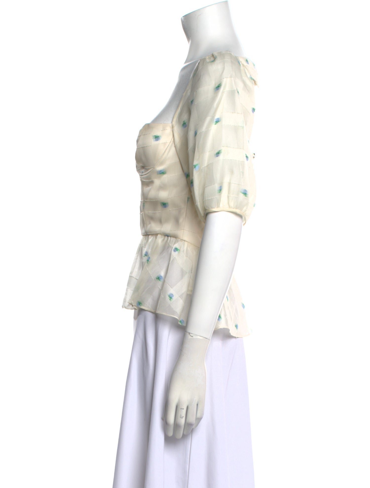 Markarian Printed Square Neckline Crop Top