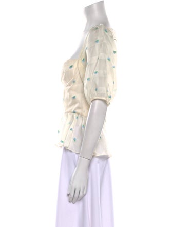 Markarian Printed Square Neckline Crop Top