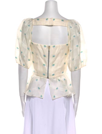 Markarian Printed Square Neckline Crop Top