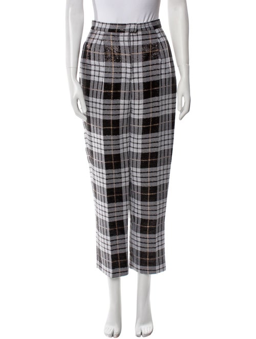 Markarian Plaid Print Straight Leg Pants