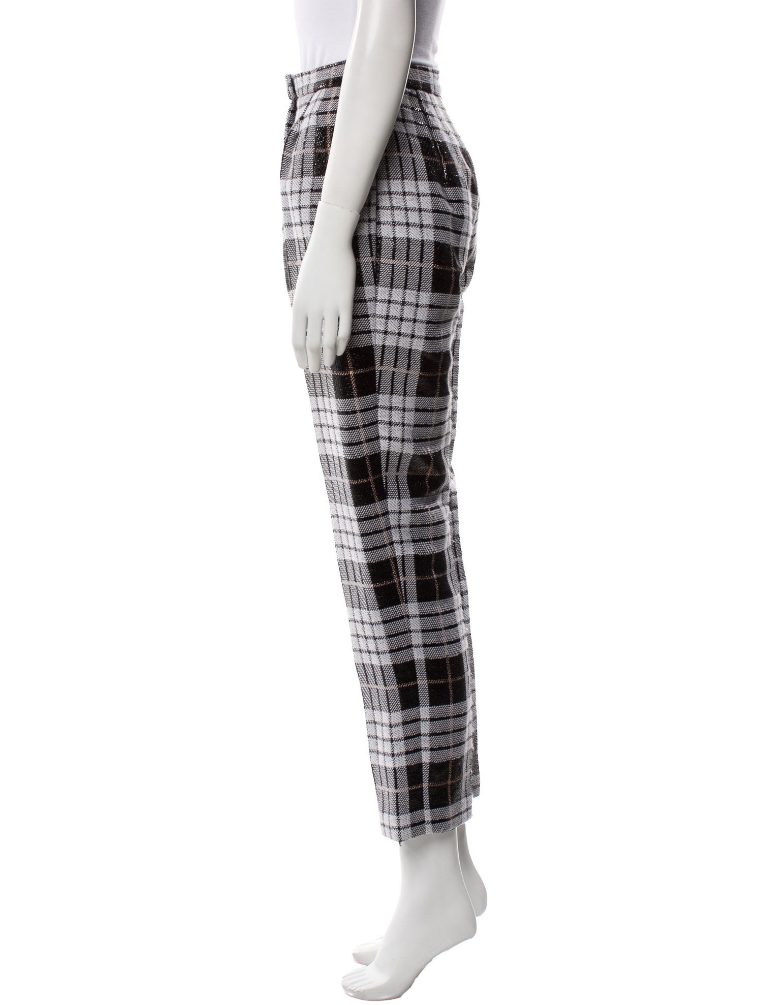 Markarian Plaid Print Straight Leg Pants