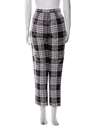 Markarian Plaid Print Straight Leg Pants
