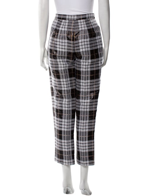 Markarian Plaid Print Straight Leg Pants