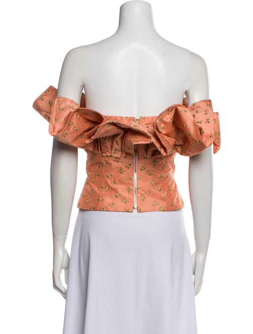 Markarian Floral Print Off-The-Shoulder Crop Top