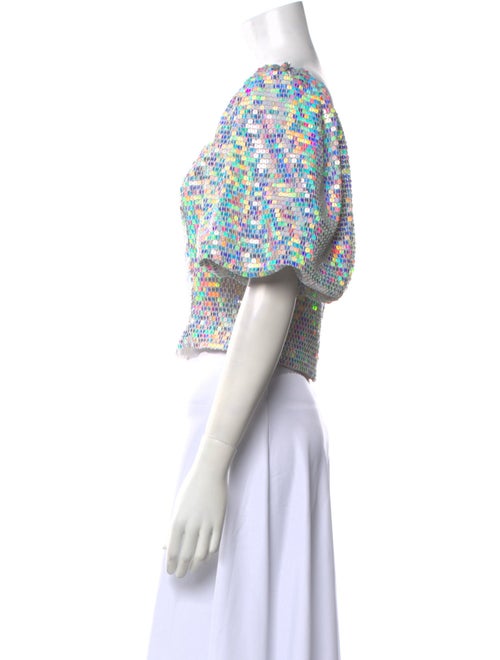 Markarian Floral Print Square Neckline Crop Top