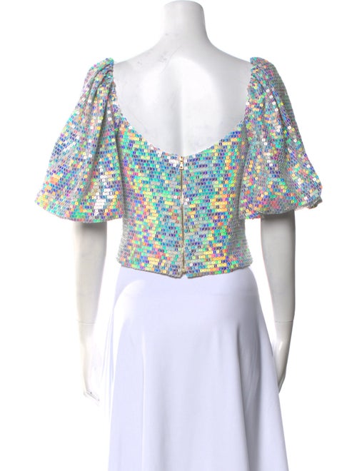 Markarian Floral Print Square Neckline Crop Top