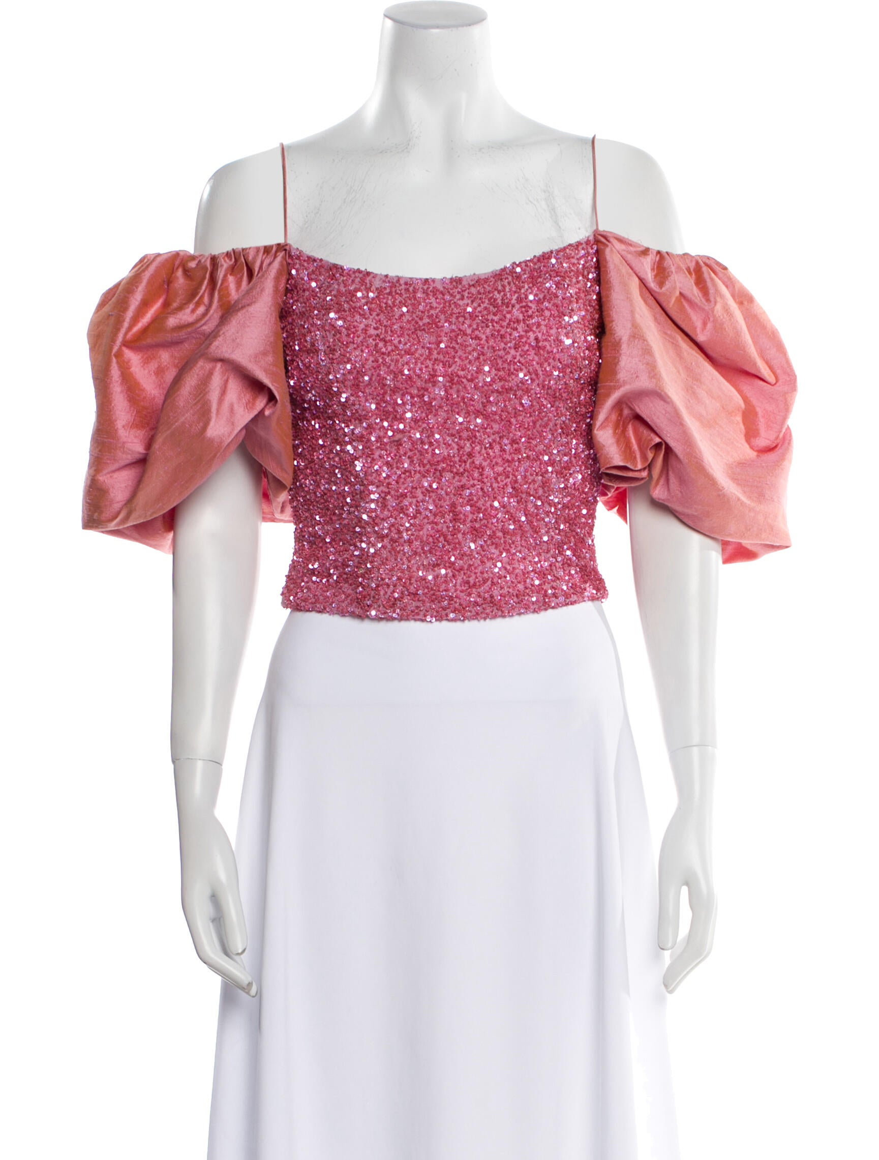 Markarian Square Neckline Short Sleeve Crop Top